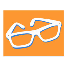 Verres nerd frais dans noir et le blanc cartes postales