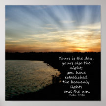 Vers de bible de coucher du soleil posters