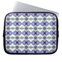 Vert bleu et blanc modelés trousse ordinateur