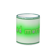 Vert bonjour encadré tasse à café