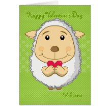 Vert de carte de moutons de Valentine