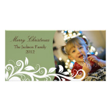 Vert de carte photo de Joyeux Noël avec la concept Carte Avec Photo