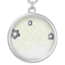 vert de chaux et motif élégant crème de damassé pendentifs personnalisés