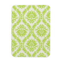 vert de chaux et motif élégant crème de damassé magnet