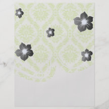 vert de chaux et motif élégant crème de damassé prospectus en couleur