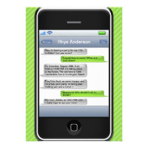 Vert de chaux/fête d'anniversaire iParty téléphone Invitations Personnalisées