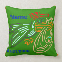 Vert de coussin de cigogne d'anniversaire de bébé oreillers american
