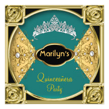Vert de fête d'anniversaire de Quinceañera 15ème Invitation Personnalisée