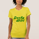 Vert de fête de fille chanceuse t-shirt