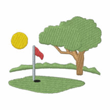 Vert de golf avec le paysage
