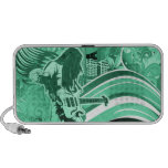 Vert de guitariste de roche haut-parleurs iPod