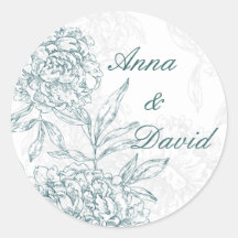 Vert de jade floral d'autocollant de joint de mari