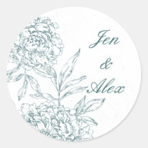 Vert de jade floral d'autocollant de joint de mari
