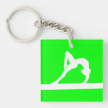 Vert de Keychain w/Name de gymnaste Porte-clef