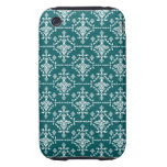 vert de paon de damassé coque iPhone 3 tough 