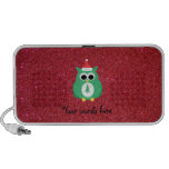 Vert de père Noël de hibou avec le scintillement r Haut-parleurs Ordinateur Portable