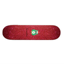Vert de père Noël de hibou avec le scintillement r Skateboard
