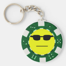 vert de pokerface porte-clés