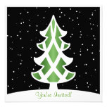 Vert de ruban d'arbre d'invitations de fête de vac