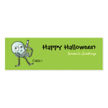 Vert de signet de Halloween de crâne Modèle De Carte De Visite