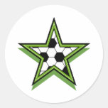 vert d'étoile du football autocollants