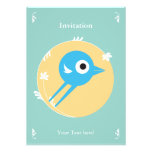 VERT DOUX DE CARTE D'INVITATION D'OISEAU
