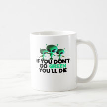 Vert drôle tasse à café