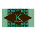 Vert élégant et cartes de visite de monogramme de  cartes de visite professionnelles