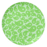 Vert en bon état et vert de chaux Paisley assiettes