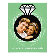 Vert en bon état la partie de fiançailles de photo invitations