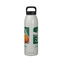 Vert et blanc flamboyants personnalisés de basket- bouteilles d'eau