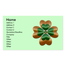 Vert et carte de visite irlandais de shamrock d'or