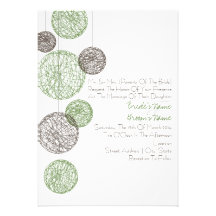 Vert et faire-part de mariage de globes de ficelle