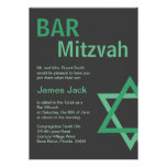 Vert et gris modernes de Mitzvah Invitiation- de b Faire-parts