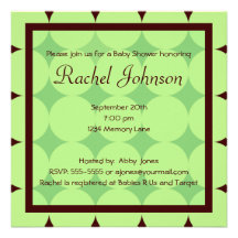 Vert et invitation de baby shower de Brown