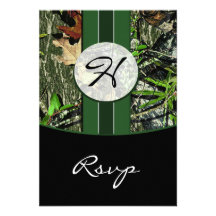 Vert forêt chassant Camo épousant des cartes de RS Faire-parts