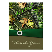 Vert forêt chassant des cartes de Merci de mariage Faire-parts