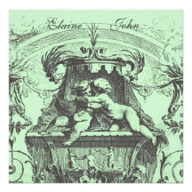 Vert français d'architecture d'anges d'ange cartons d'invitation personnalisés