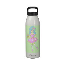 Vert heureux de fille de Pâques Bouteille