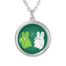 Vert mignon de collier de lapins