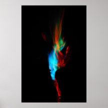 Vert rouge et bleu du feu affiche