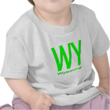 Vert simple de WY Wyoming T-shirts