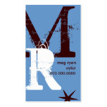Verticale bleue d'initiales cartes de visite personnelles