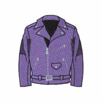 Veste en cuir polos brodés