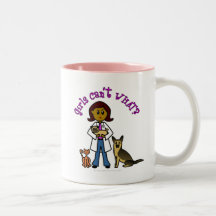 Vétérinaire féminin foncé mugs