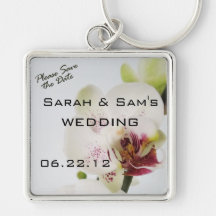 Veuillez sauver l'orchidée Keychain de date Porte-clés