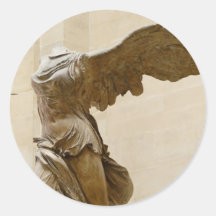 Victoire à ailes de Samothrace Adhésifs Ronds