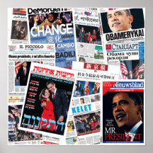 Victoire d'Obama autour de l'affiche du monde