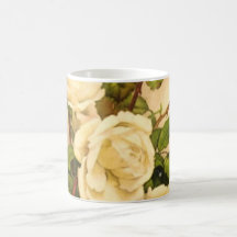 Victorian Ivory Rose Painting Mug
