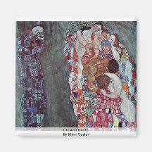 Vie et mort par Klimt Gustav Magnets Pour Réfrigérateur